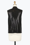 DAMEE DISCO SEQUIN COWL NECK SLEEVELESS TOP - 905T-BLK