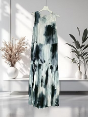 Vanite Couture Abstract Crinkle Fabric Dress - 91523 - GREY