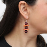 SYLCA Brown and Orange Contemporary Earring
