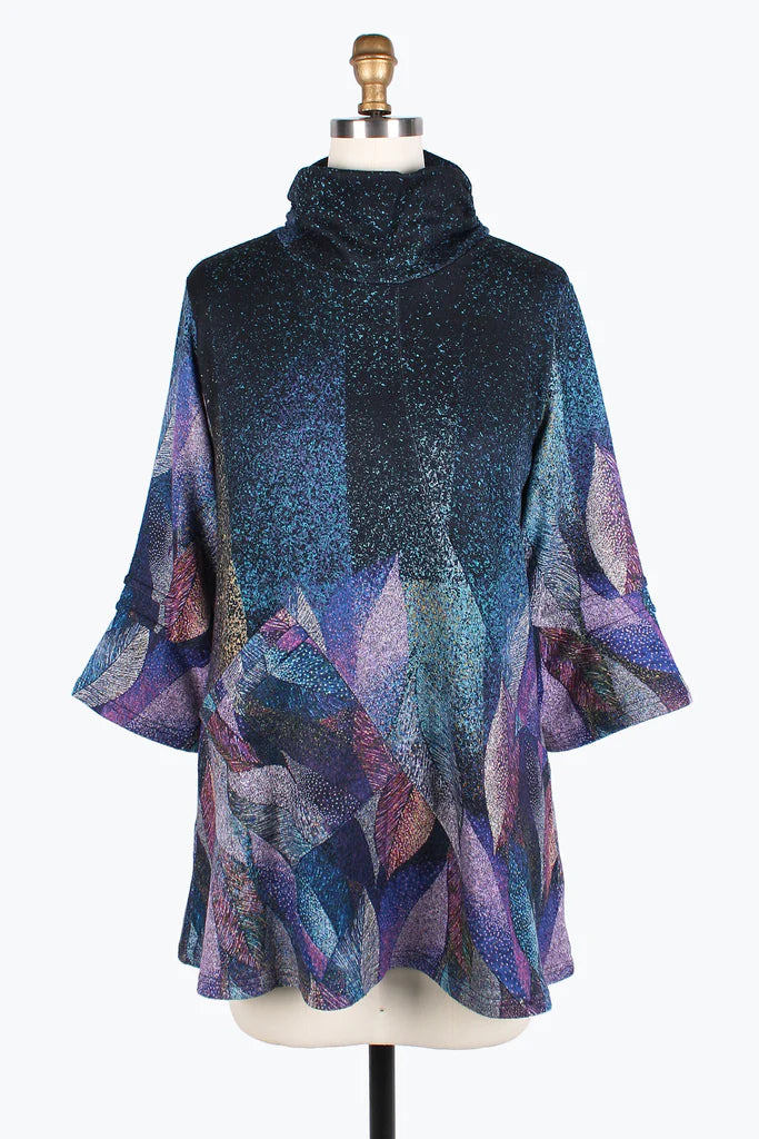 DAMEE Autumn Leaves Turtleneck Tunic- 9214-PURPLE
