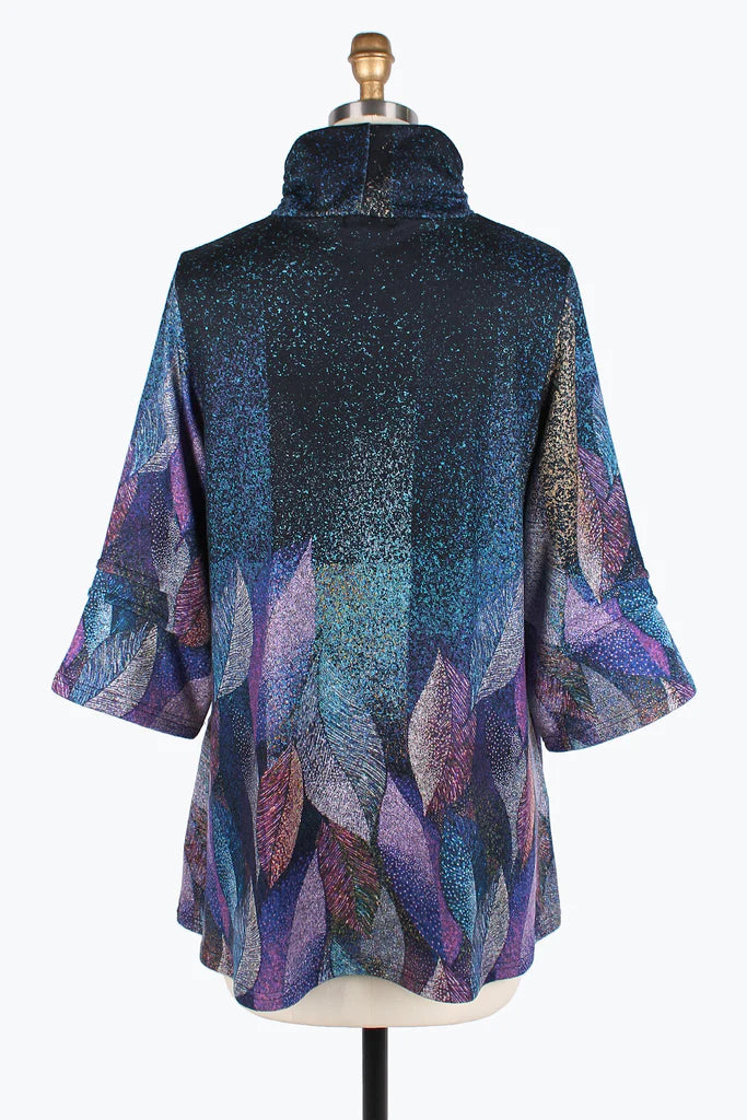 DAMEE Autumn Leaves Turtleneck Tunic- 9214-PURPLE