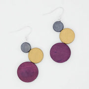 SYLCA Purple and Mustard Beckett Bubble Earrings