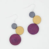 SYLCA Purple and Mustard Beckett Bubble Earrings
