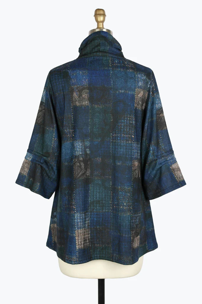 DAMEE MULTI PLAID TUNIC - 9217 - BLU