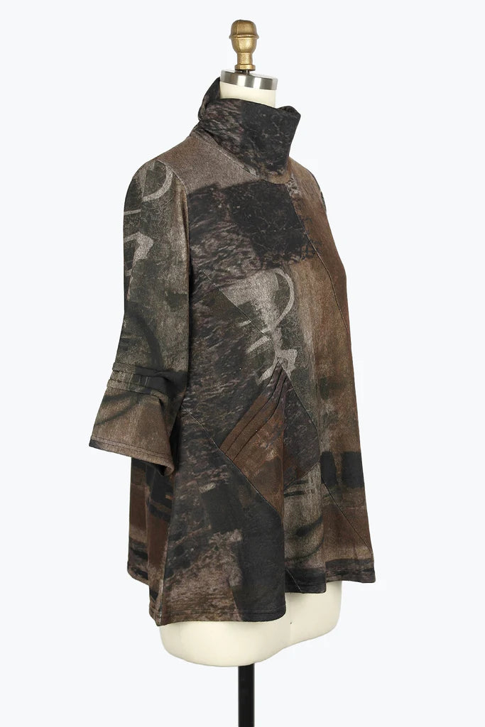 DAMEE RUSTY OIL PAINTING TUNIC - 9219 - BRN