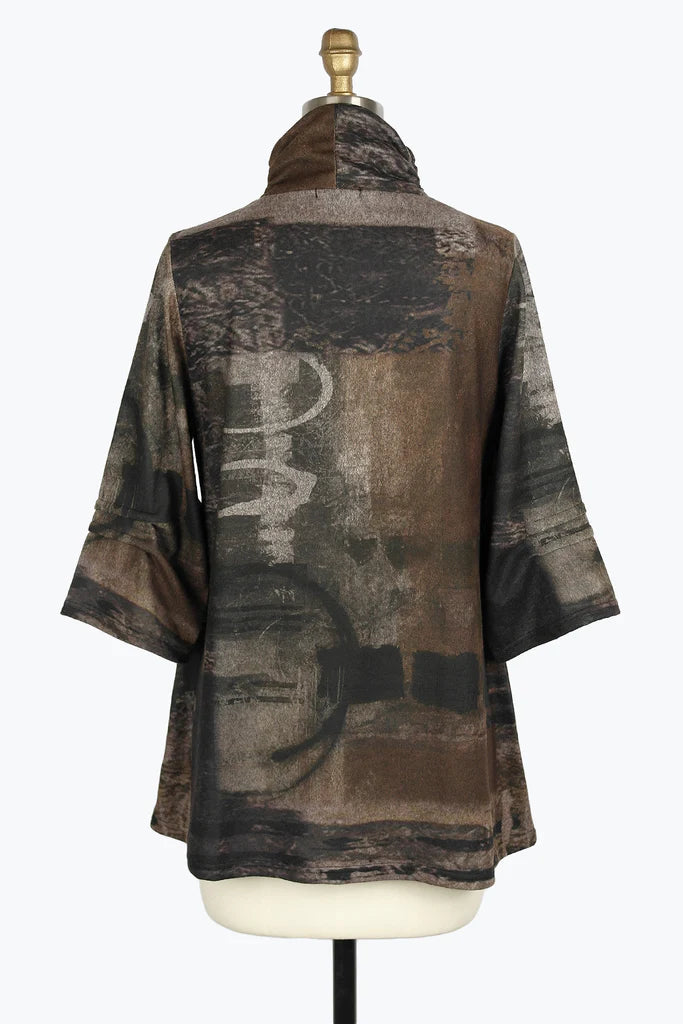DAMEE RUSTY OIL PAINTING TUNIC - 9219 - BRN