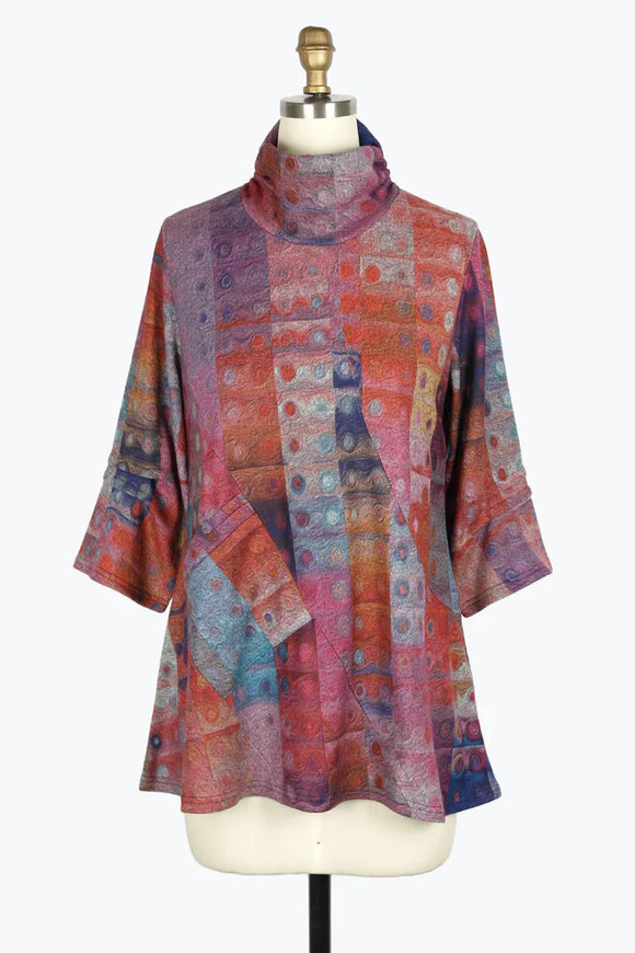 DAMEE RUSTY OIL PAINTING TUNIC - 9220 - PNK