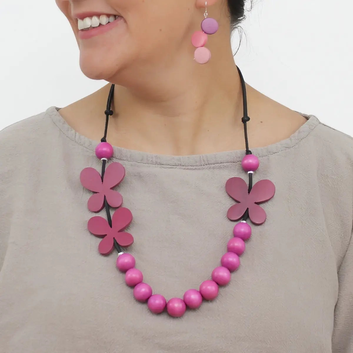SYLCA Pink Woodland Wings Necklace - SD26N04 - PINK