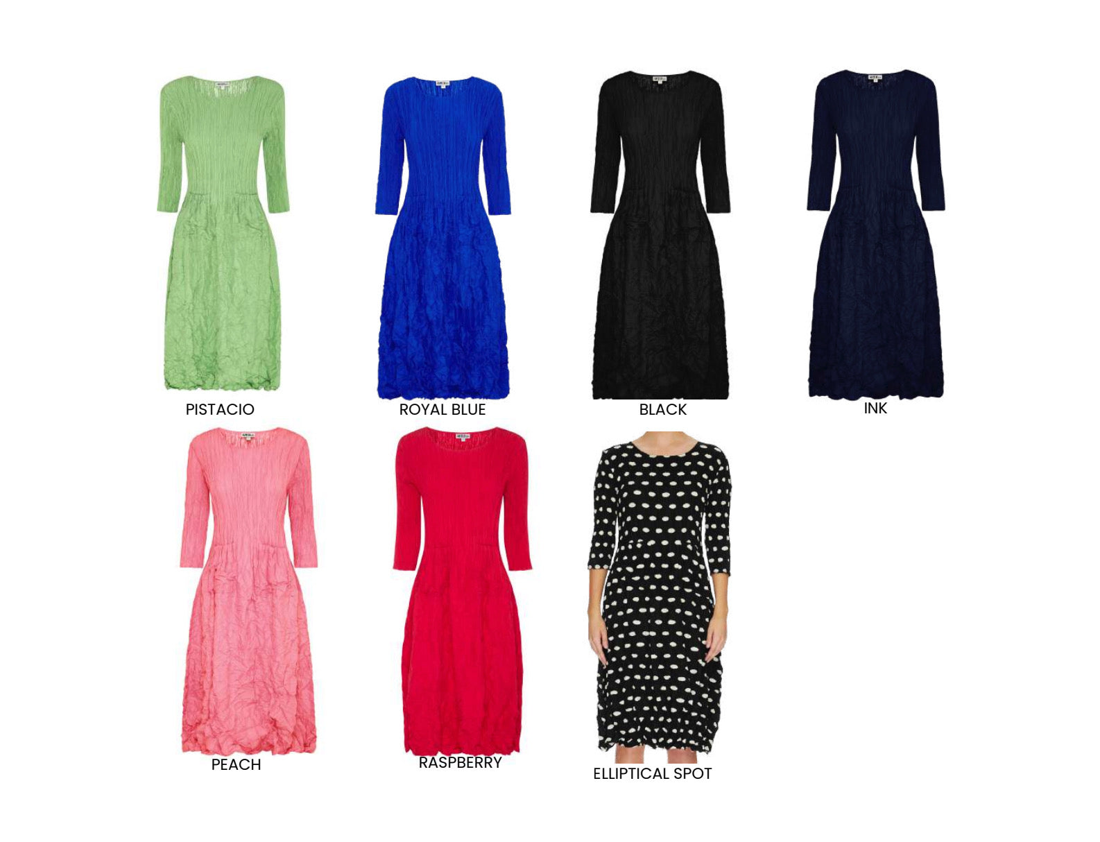 Alquema 3/4 Sleeve Smash Pocket  Dress - FLOWER MAP