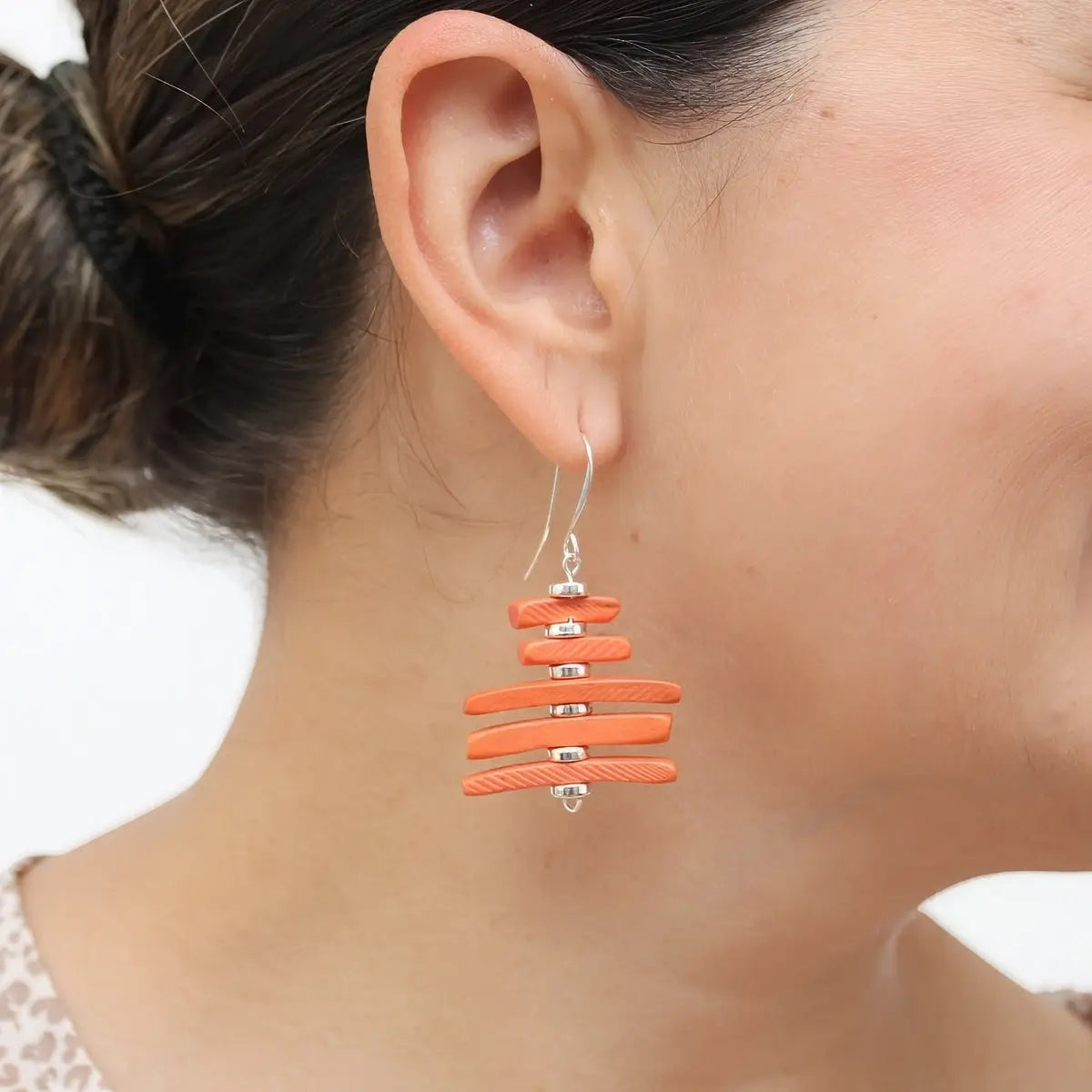 SYLCA Peach Simply Stacked Earrings - SD26E12 - PEACH