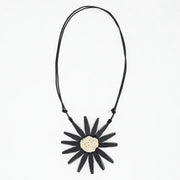 SYLCA Black Amaya Flower Statement Necklace - BP23N13 - BLACK
