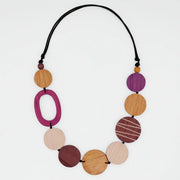 SYLCA Parker Spice Round Bead Wood Necklace