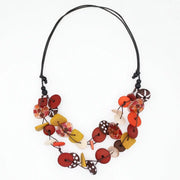 SYLCA Brown Colorburst Confetti Layers Necklace - LS26N07 - BROWN