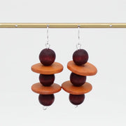 SYLCA Brown and Orange Contemporary Earring