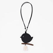 SYLCA White Robin On A Branch Necklace - DW22N05 - BLACK