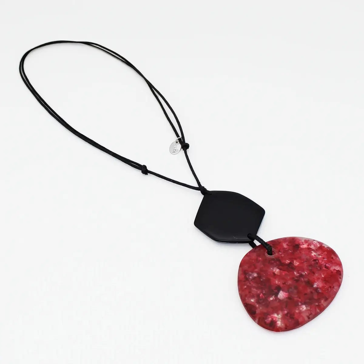 SYLCA Red Sparkle Pendant Necklace