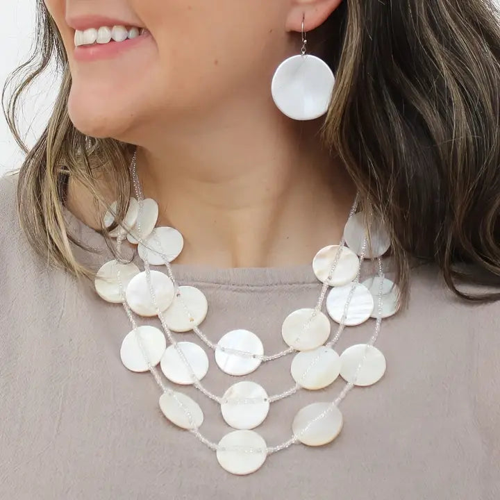 SYLCA White Sky Dream Bib Necklace - LS26N15 - WHITE