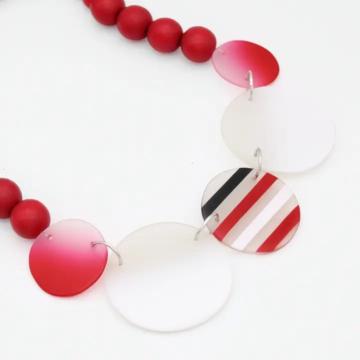 SYLCA Red Mirage Statement Necklace - SD26N13 - RED