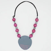 SYLCA Grey and Pink Polka Dot Elle Pendant