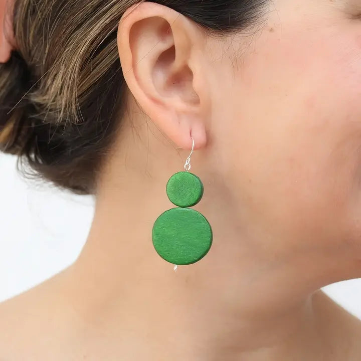 SYLCA Green Double Bead Sarah Earrings - SD18E65 - GREEN