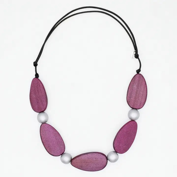 SYLCA Freya Metallic Purple Colorful Necklace - SD26N08 - PURPLE