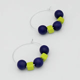 SYLCA Blue and Lime Hoop Earring