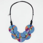 SYLCA Blue Geometric Design Statement Necklace