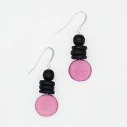 SYLCA Pink and Black Dusk Earrings - SD25E27 - PINK