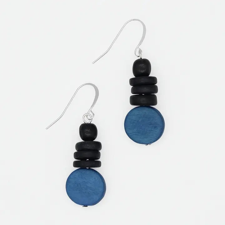 SYLCA Blue and Black Dusk Earrings - SD25E27 - BLUE