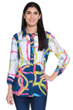 Ali Miles Printed Woven Button Front Tunic - A15301BM - ABSMLT