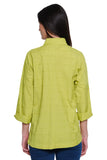 Ali Miles Woven Textured Button Front Tunic - A15321BM - CITRON
