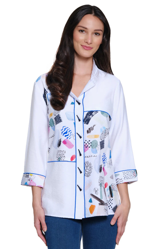 Ali Miles Woven Button Front Tunic - A15326BM - ABSMLT