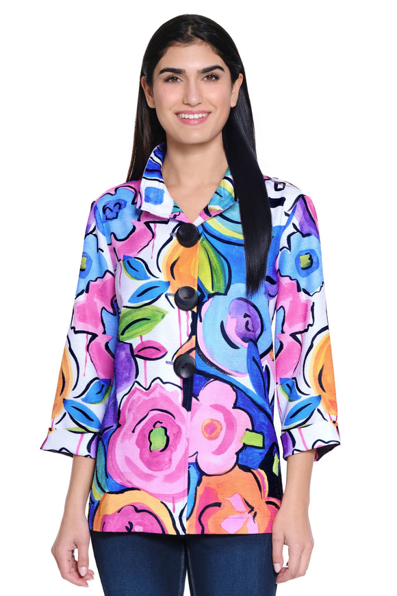 Ali Miles Printed Woven Jacket - A25425JM - FLRMLT