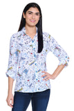 Ali Miles Printed Woven Burnout Button Front Tunic - A25429BM - MULTI