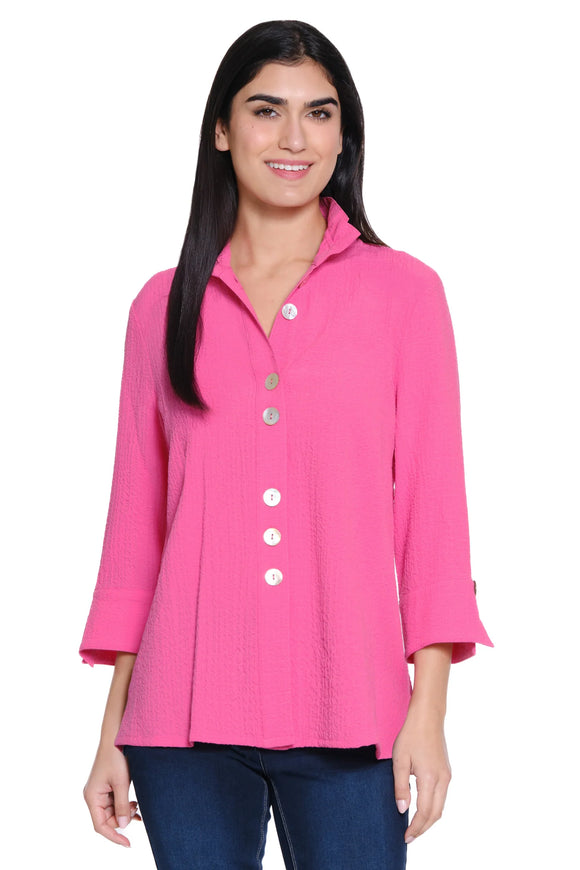 Ali Miles Woven Button Front Tunic - A55112BM - BLOSSM