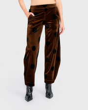 ALEMBIKA Everyday Velvet Flow Pants - AP716A - AMBER/BLACK DOTS