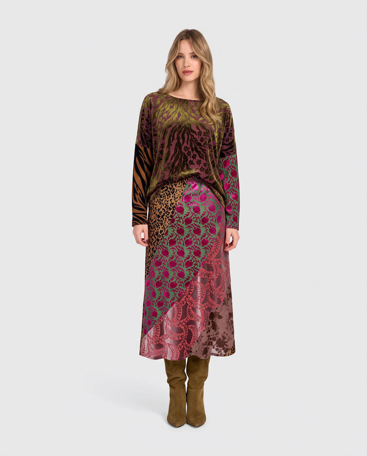 ALEMBIKA Reliquary Slim Skirt - JEWEL MULTI