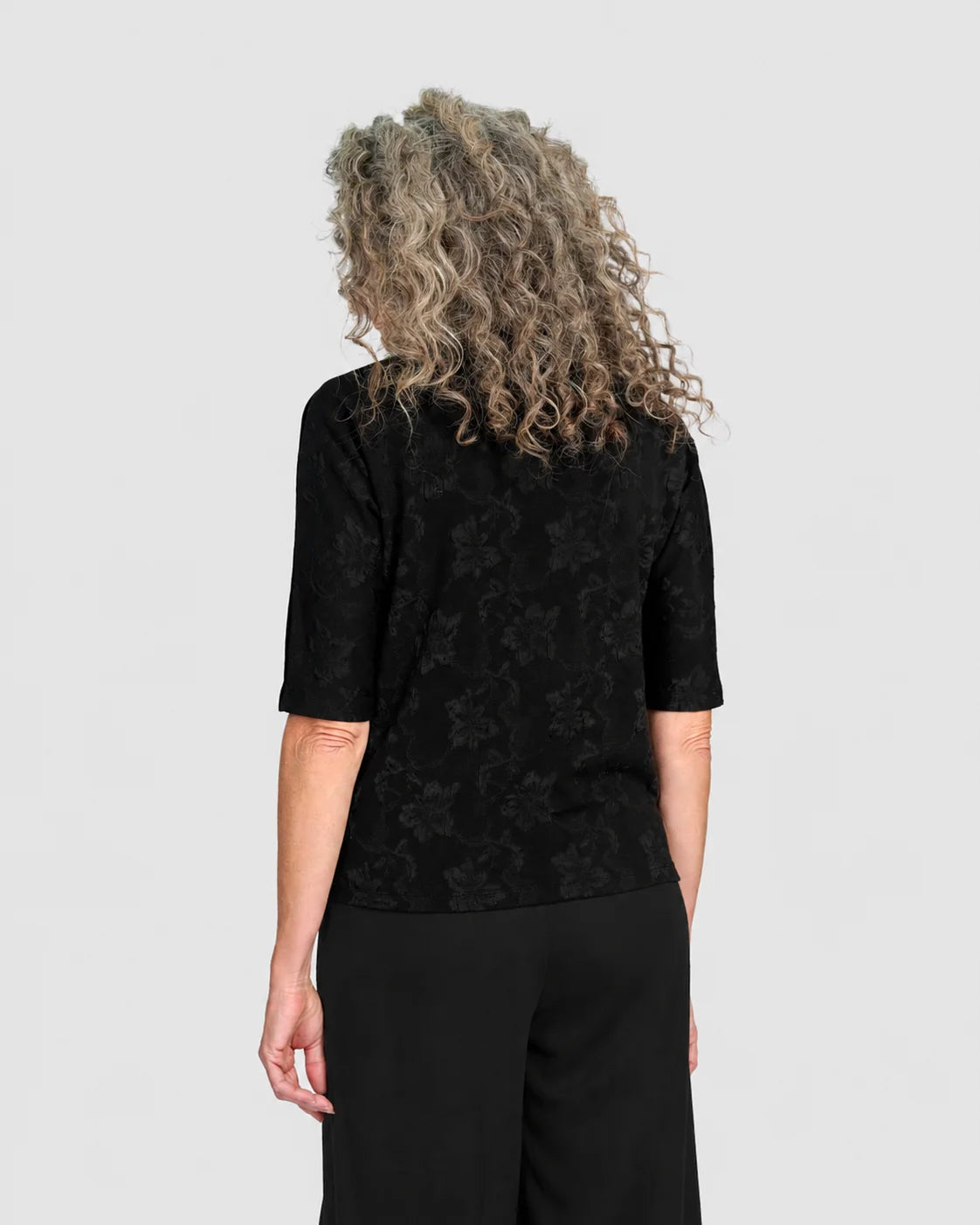 ALEMBIKA Adagio Mockneck Top - AT833D - BLACK FLORA