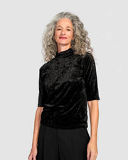 ALEMBIKA Adagio Mockneck Top - AT833D - BLACK FLORA