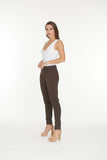 Slimsation LONG/Narrow Women's Wide Band Pull-On Straight Leg Pant With Tummy Control (M2604P)- CHOCOLATE