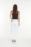 Slimsation LONG/Narrow Women's Wide Band Pull-On Straight Leg Pant With Tummy Control (M2604P)- WHITE