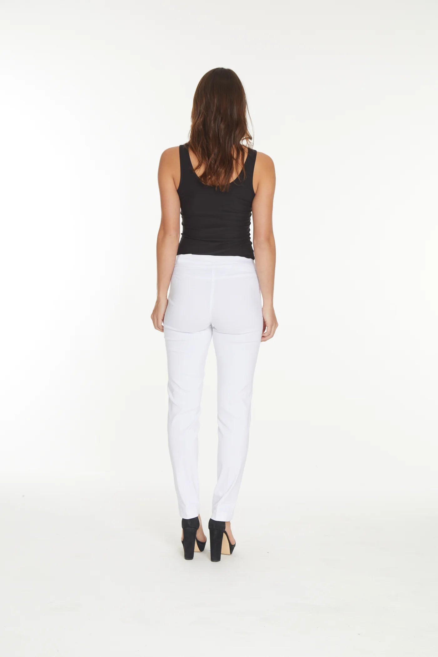 Slimsation ANKLE Women's Wide Band Pull On Pant with Tummy Control (M2623P)- WHITE