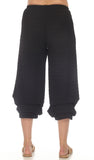 INOAH "Solid Black Textured Ruched Knit" Pant