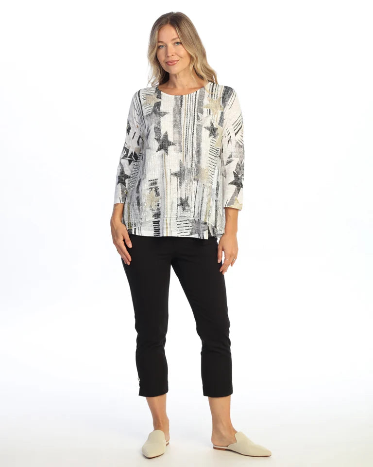 JESS & JANE Layered Boucle Mesh Tunic Top w/ Burnout Lining - BC4-2298 - STELLAR