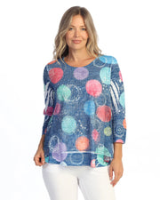 JESS & JANE Layered Boucle Mesh Tunic Top w/ Burnout Lining - BC4-2310 - DULCE