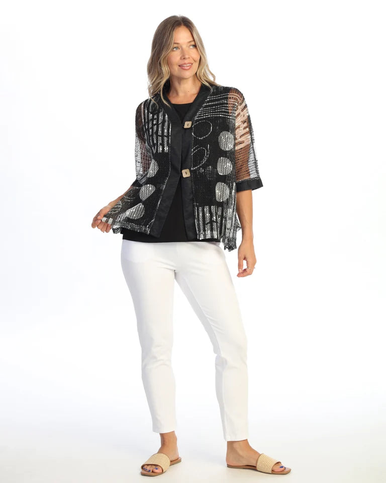 JESS & JANE Boucle Mesh Cardigan w/ 2-Button Closure - BC8-2300 - BOOGIE
