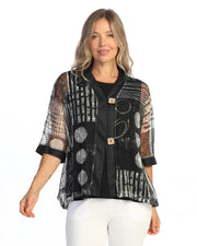 JESS & JANE Boucle Mesh Cardigan w/ 2-Button Closure - BC8-2300 - BOOGIE