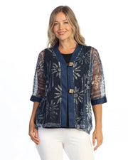 JESS & JANE Boucle Mesh Cardigan w/ 2-Button Closure - BC8-2301 - UPSY DAISY