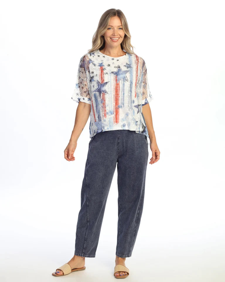 JESS & JANE Layered Boucle Mesh Tunic Top w/ Burnout Lining - BC9-2299 - ANTHEM