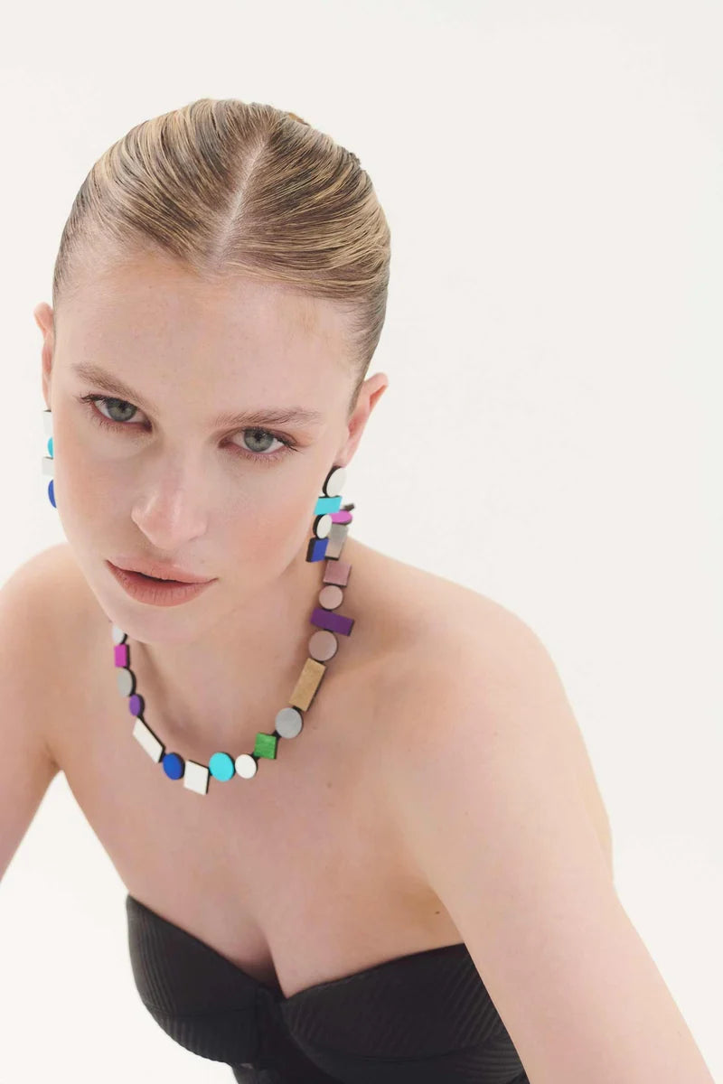 ISKIN SISTERS Bauhaus Necklace Round - BH09SLRB-JN - RAINBOW